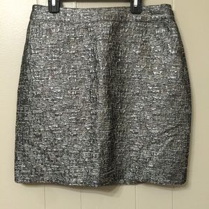 Banana Republic Sz 2 Silver Shimmer Mini Skirt